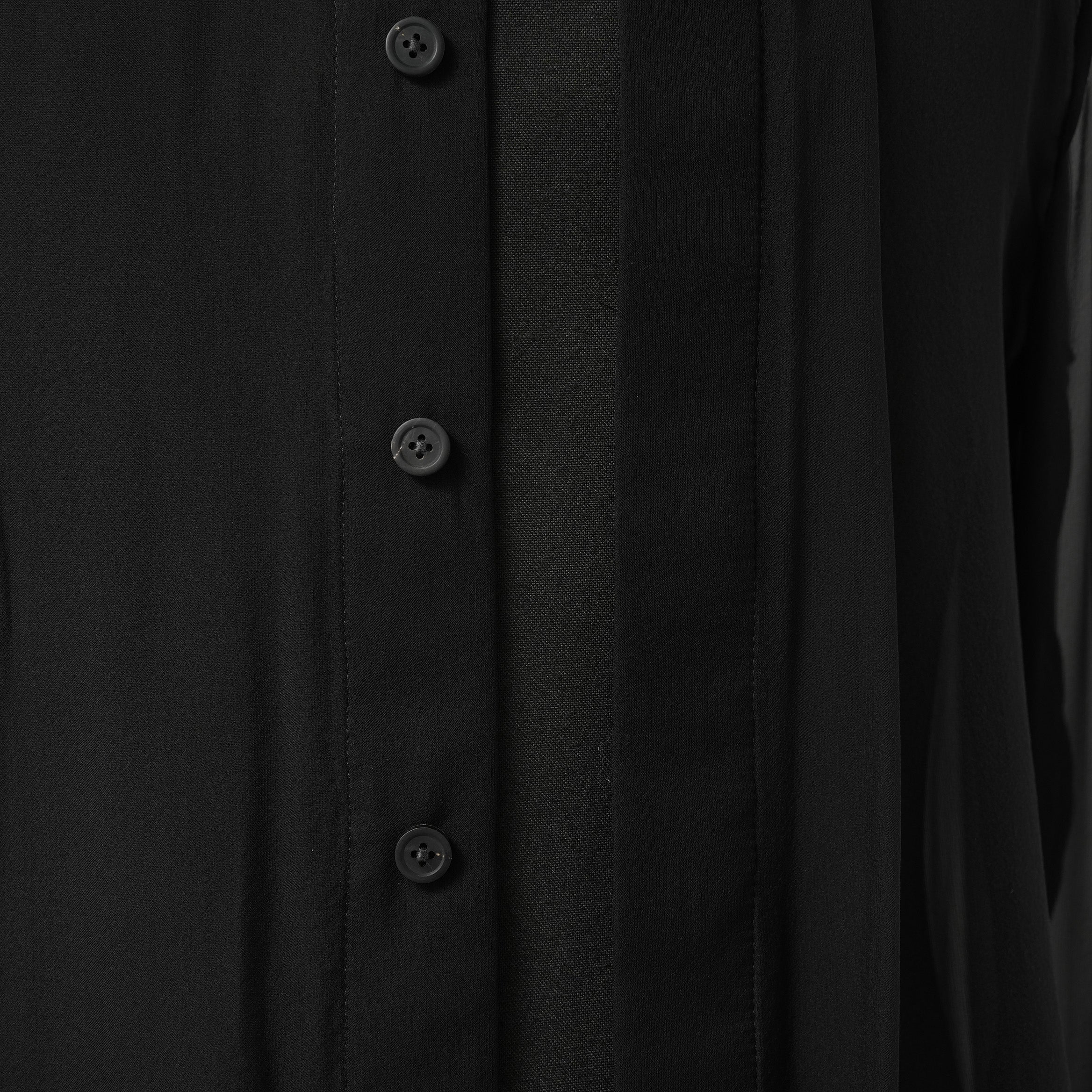 Rick Owens リックオウエンス / 美品 24SS LIDO OFFICE SHIRT シルクシアー 長袖シャツ / RU01D3299-S / size 48 (BLACK)