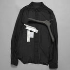 Rick Owens リックオウエンス / 美品 24SS LIDO OFFICE SHIRT シルクシアー 長袖シャツ / RU01D3299-S / size 48 (BLACK)