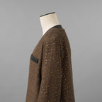 未使用品 ANDREA&Co. アンドレアアンドコー / 25AW シャイニーレザーコンビセットアップ ジャケット スカート / ansun-533 / size FREE (BROWN) レディース