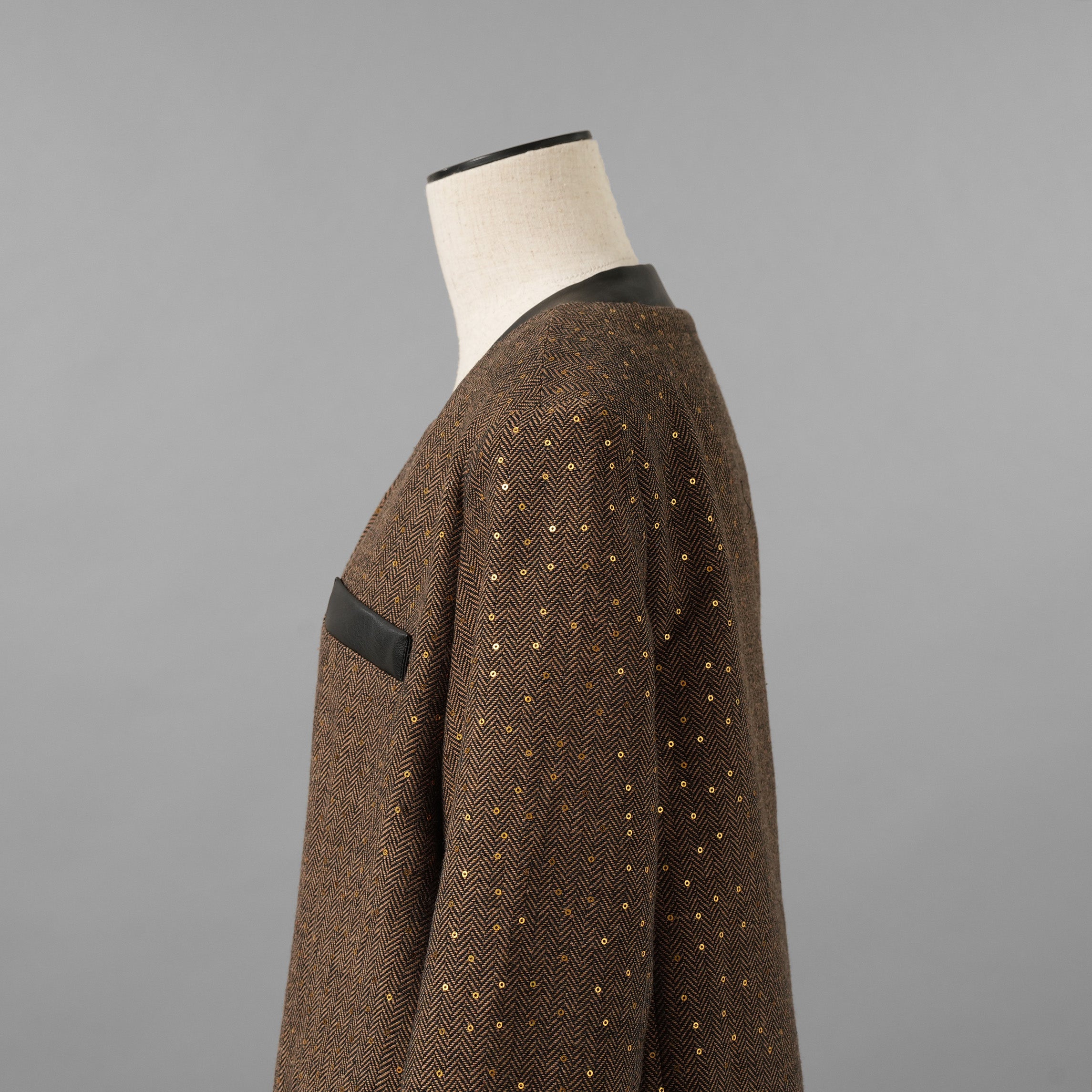 未使用品 ANDREA&Co. アンドレアアンドコー / 25AW シャイニーレザーコンビセットアップ ジャケット スカート / ansun-533 / size FREE (BROWN) レディース
