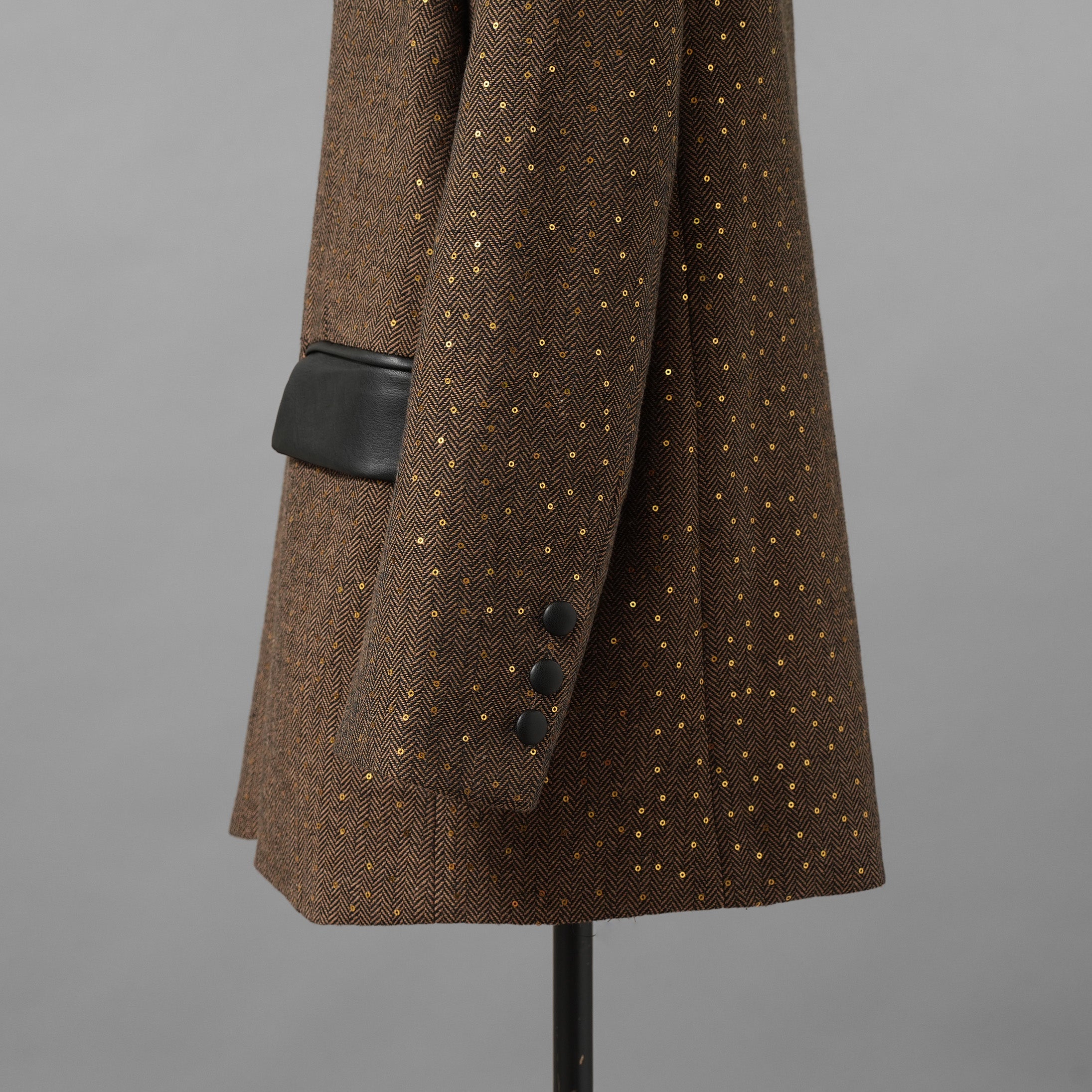 未使用品 ANDREA&Co. アンドレアアンドコー / 25AW シャイニーレザーコンビセットアップ ジャケット スカート / ansun-533 / size FREE (BROWN) レディース