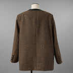 未使用品 ANDREA&Co. アンドレアアンドコー / 25AW シャイニーレザーコンビセットアップ ジャケット スカート / ansun-533 / size FREE (BROWN) レディース