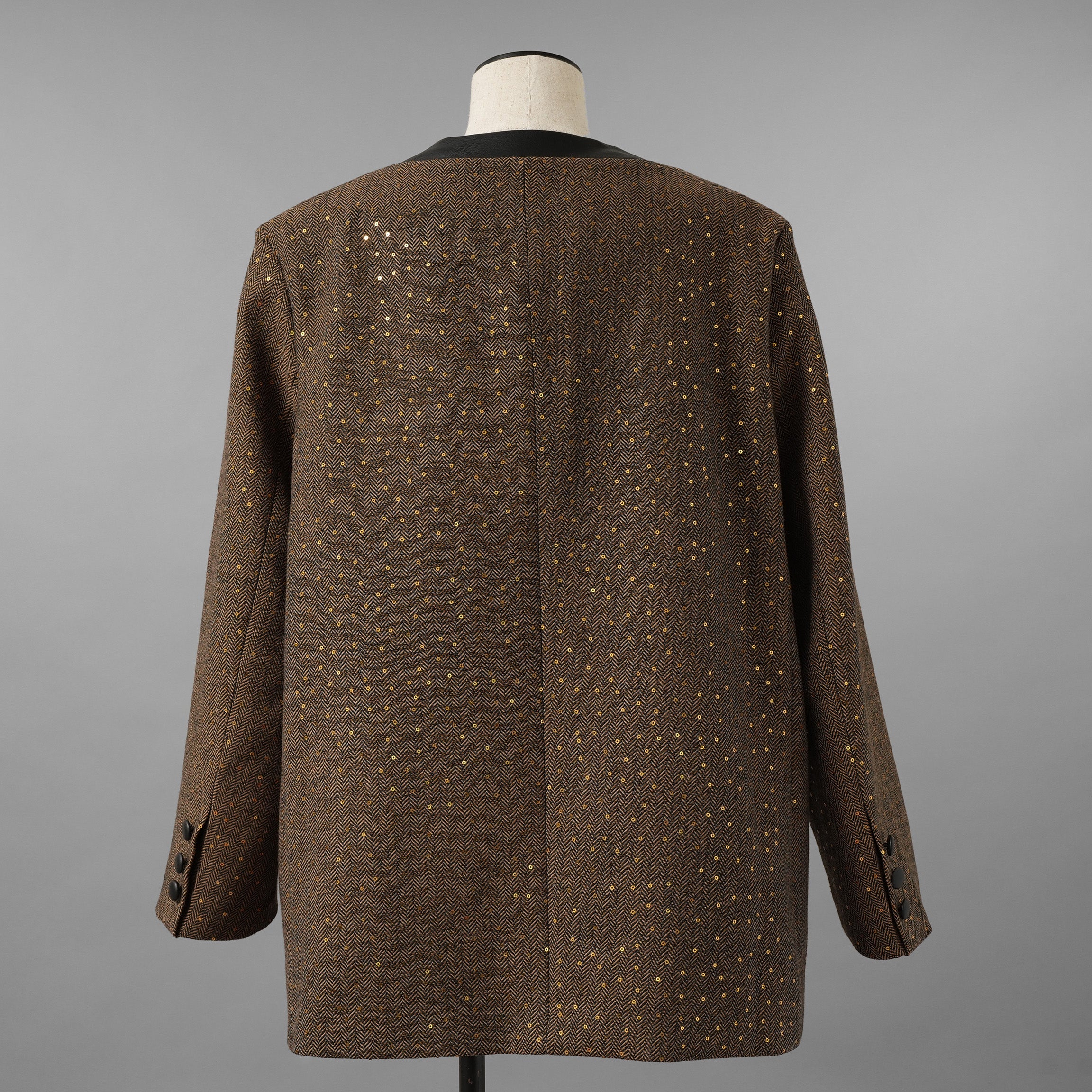 未使用品 ANDREA&Co. アンドレアアンドコー / 25AW シャイニーレザーコンビセットアップ ジャケット スカート / ansun-533 / size FREE (BROWN) レディース