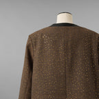 未使用品 ANDREA&Co. アンドレアアンドコー / 25AW シャイニーレザーコンビセットアップ ジャケット スカート / ansun-533 / size FREE (BROWN) レディース