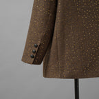 未使用品 ANDREA&Co. アンドレアアンドコー / 25AW シャイニーレザーコンビセットアップ ジャケット スカート / ansun-533 / size FREE (BROWN) レディース