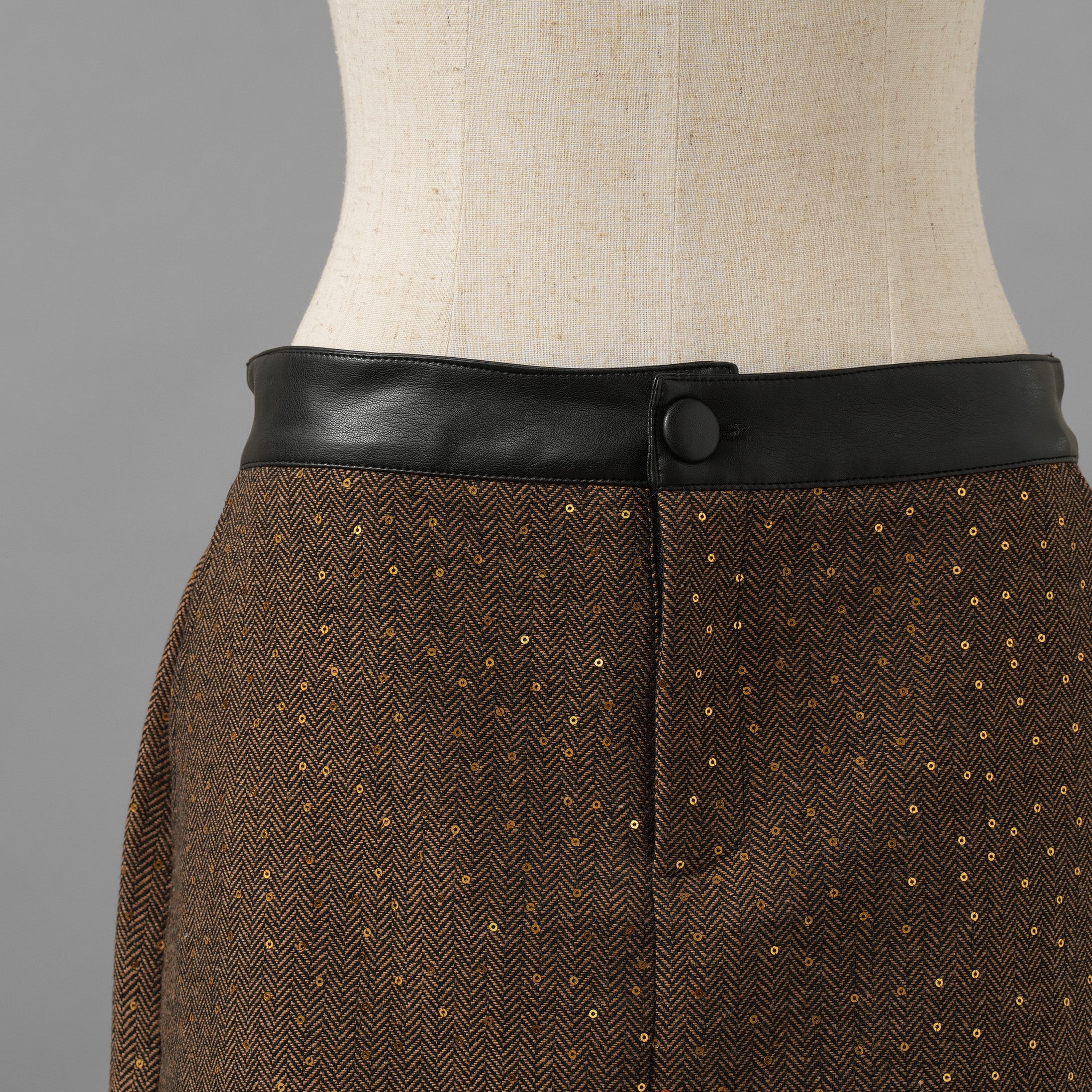 未使用品 ANDREA&Co. アンドレアアンドコー / 25AW シャイニーレザーコンビセットアップ ジャケット スカート / ansun-533 / size FREE (BROWN) レディース