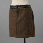 未使用品 ANDREA&Co. アンドレアアンドコー / 25AW シャイニーレザーコンビセットアップ ジャケット スカート / ansun-533 / size FREE (BROWN) レディース