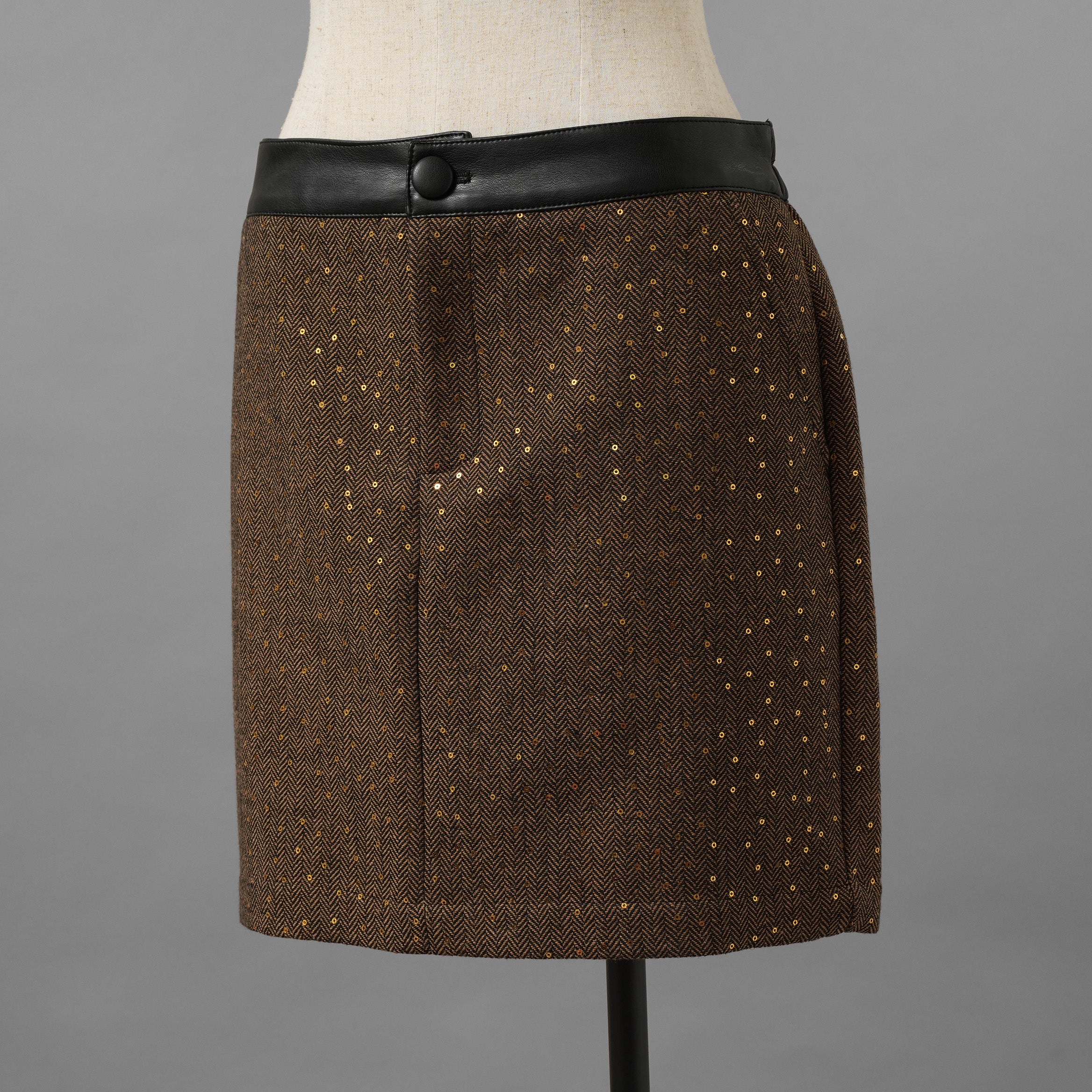 未使用品 ANDREA&Co. アンドレアアンドコー / 25AW シャイニーレザーコンビセットアップ ジャケット スカート / ansun-533 / size FREE (BROWN) レディース