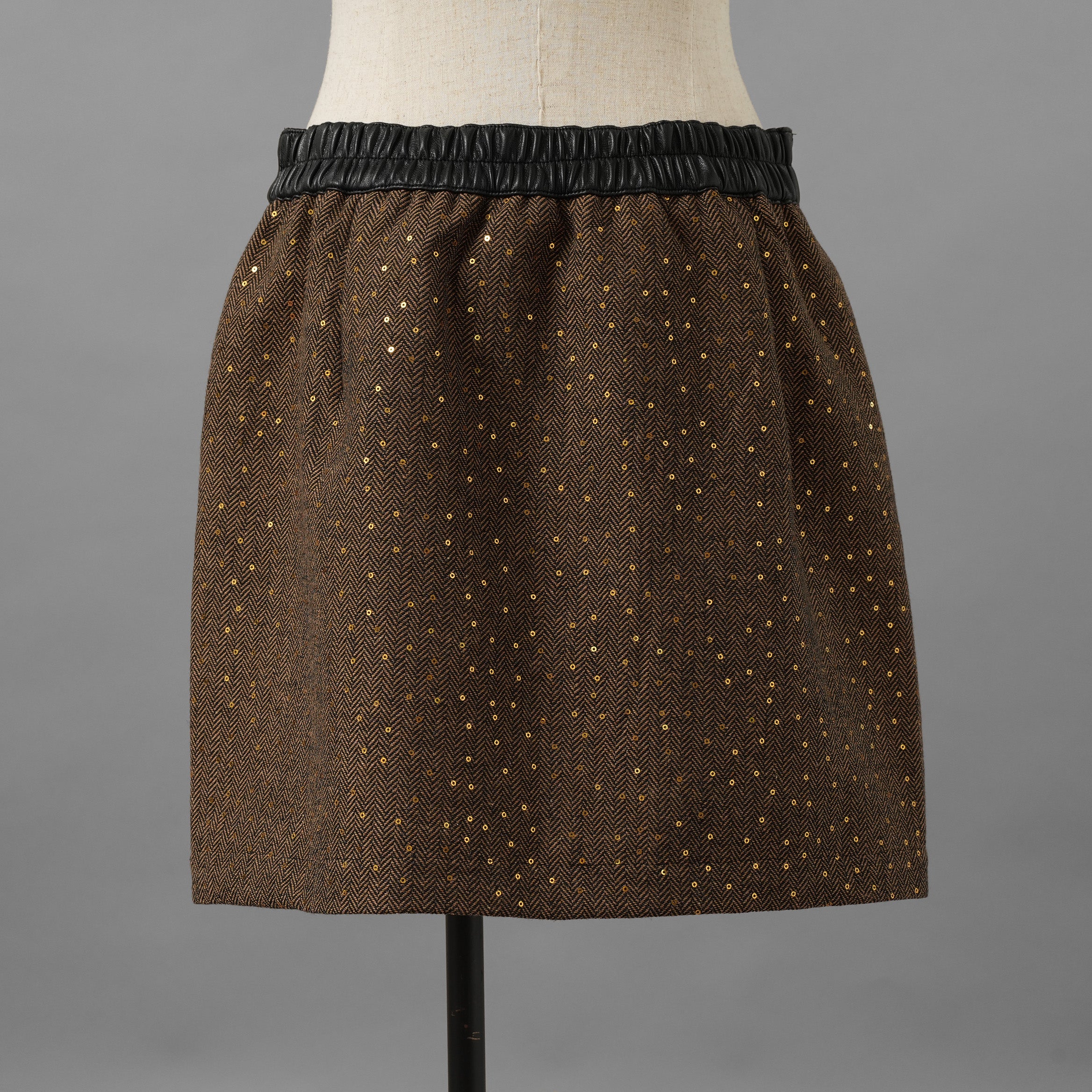 未使用品 ANDREA&Co. アンドレアアンドコー / 25AW シャイニーレザーコンビセットアップ ジャケット スカート / ansun-533 / size FREE (BROWN) レディース