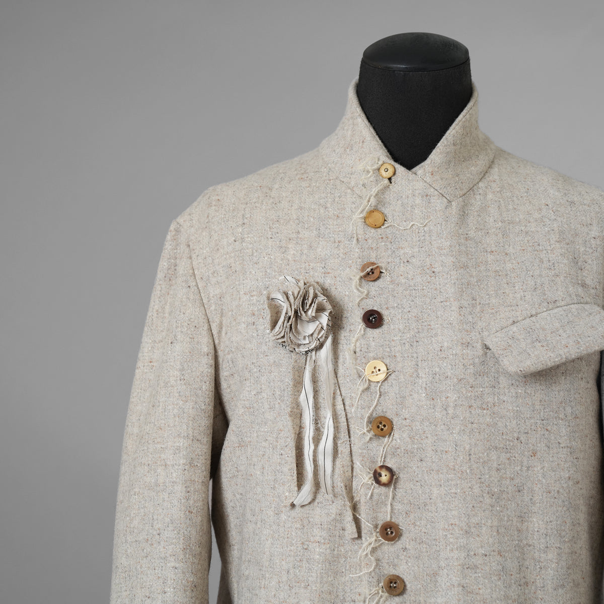 ARCHIVIO J.M. Ribot アルキビオ J.M. リボット / 新品 24AW LIFT代官山 別注 REVER UP COAT ウール ロング コート / size 46 (LIGHT HERRINGBONE)