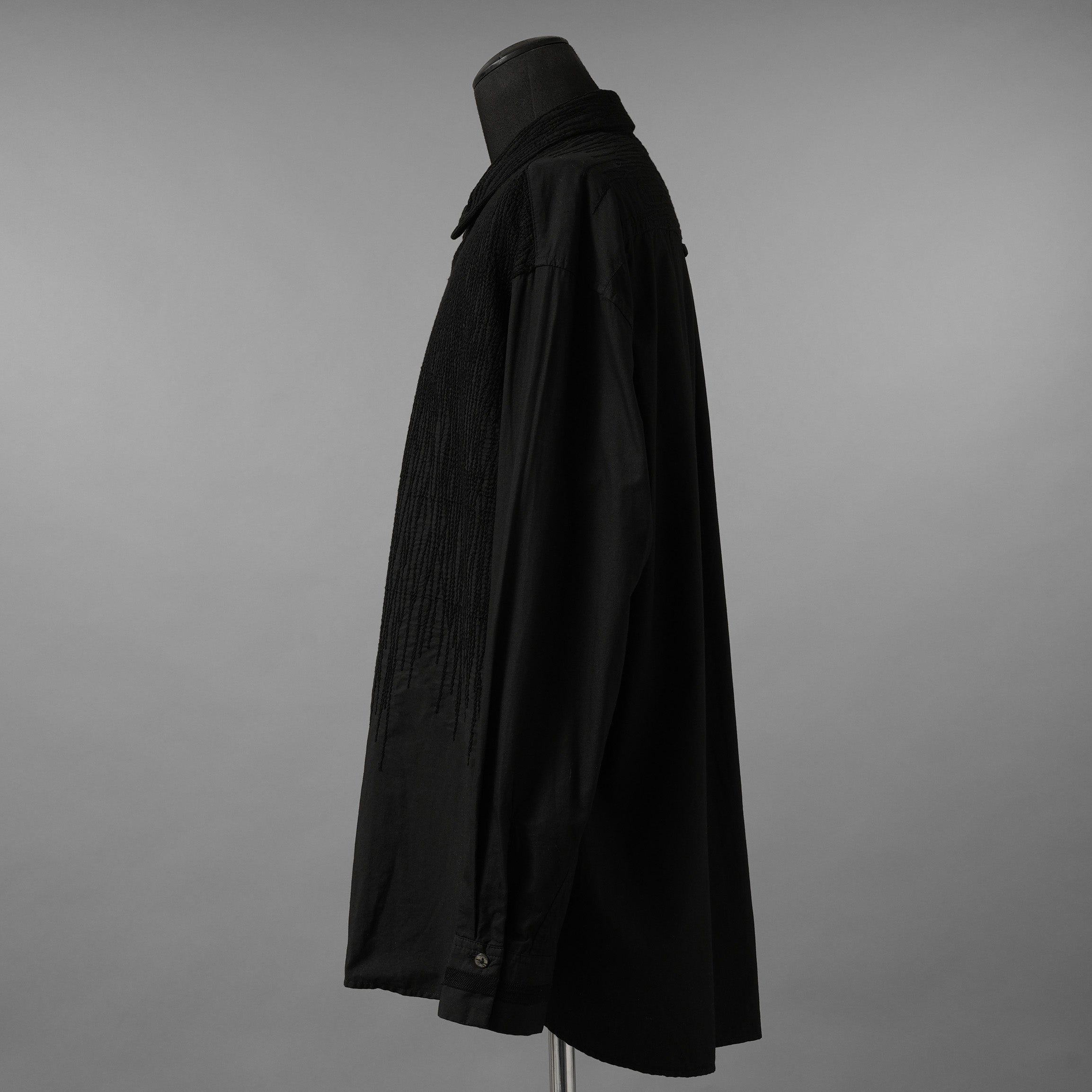 The Viridi-anne ザ ヴィリディアン / 25SS エンブロイダリーシャツ 長袖シャツ / VI-3851-02 / size 2 (BLACK)