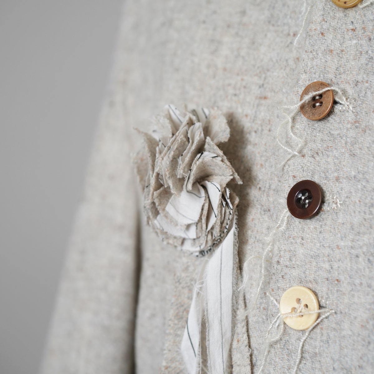 ARCHIVIO J.M. Ribot アルキビオ J.M. リボット / 新品 24AW LIFT代官山 別注 REVER UP COAT ウール ロング コート / size 46 (LIGHT HERRINGBONE)