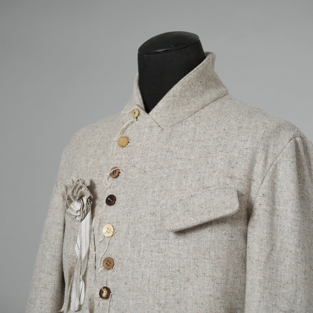 ARCHIVIO J.M. Ribot アルキビオ J.M. リボット / 新品 24AW LIFT代官山 別注 REVER UP COAT ウール ロング コート / size 46 (LIGHT HERRINGBONE)