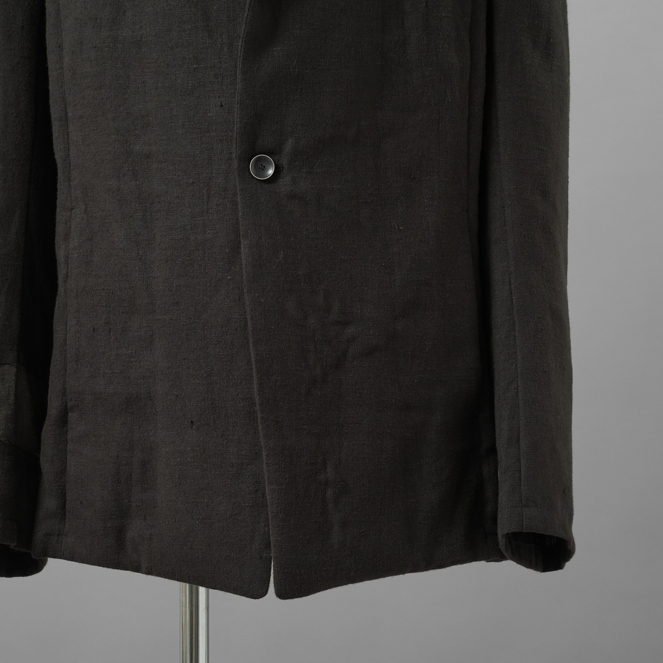 bajra バジュラ / 美品 25AW リネンキャンバス両面起毛テーラード ジャケット / 159BJ03 / size 3 (BLACK×KAHKI)