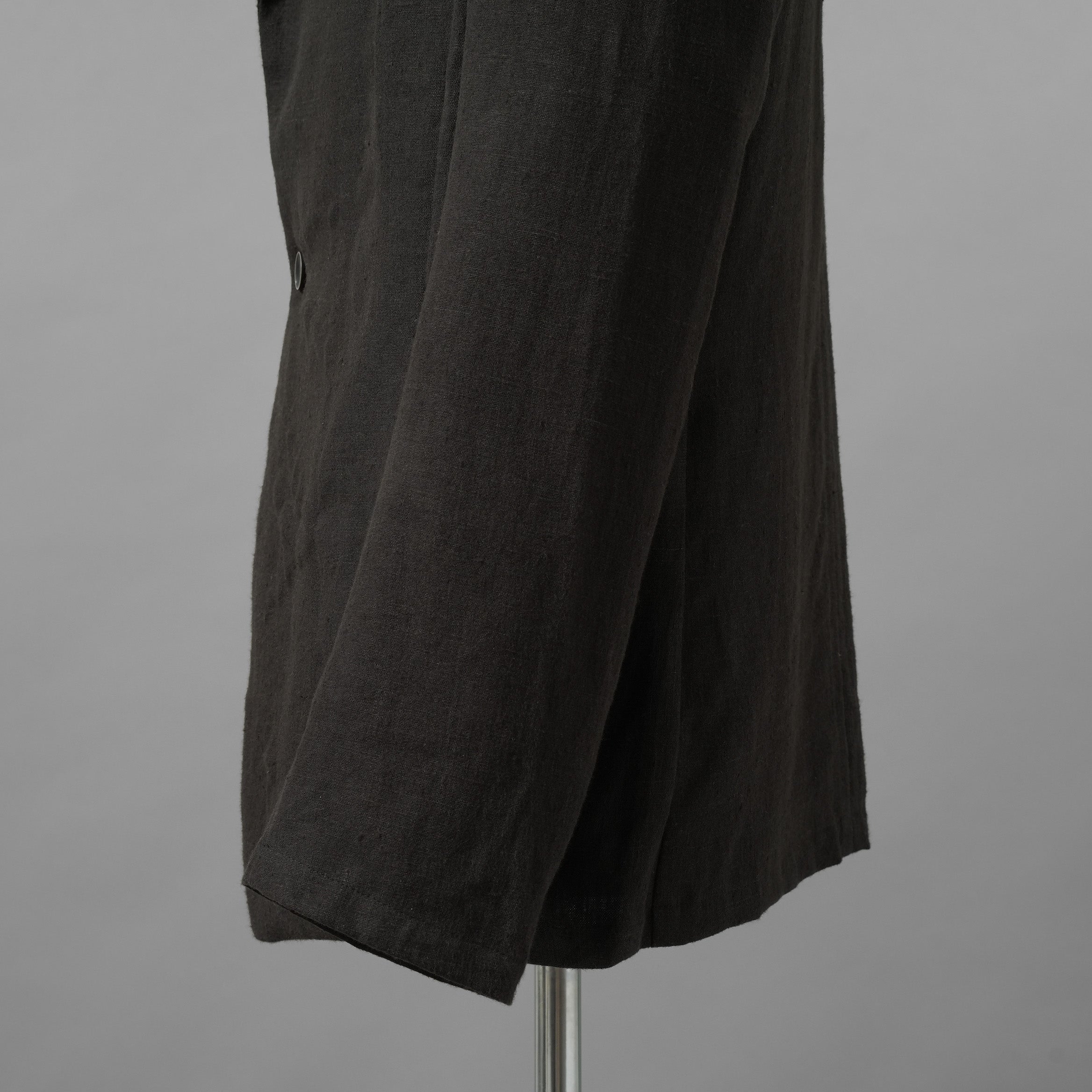 bajra バジュラ / 美品 25AW リネンキャンバス両面起毛テーラード ジャケット / 159BJ03 / size 3 (BLACK×KAHKI)