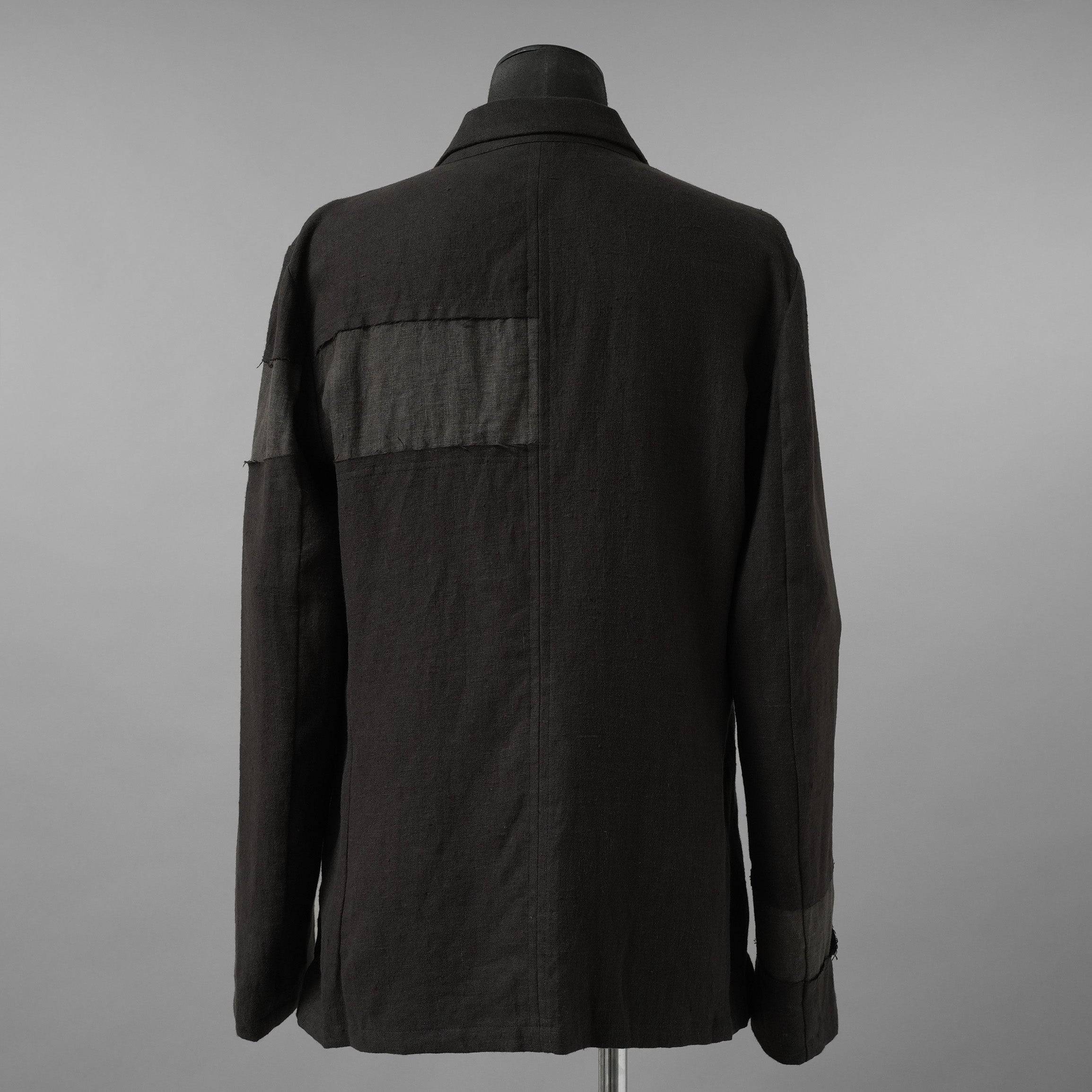 bajra バジュラ / 美品 25AW リネンキャンバス両面起毛テーラード ジャケット / 159BJ03 / size 3 (BLACK×KAHKI)