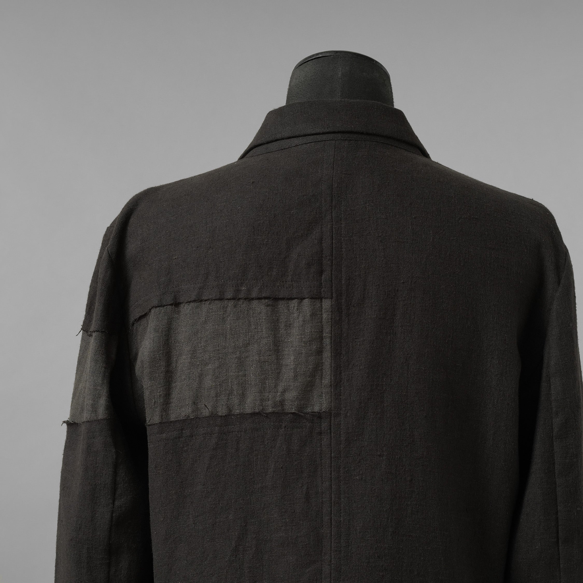 bajra バジュラ / 美品 25AW リネンキャンバス両面起毛テーラード ジャケット / 159BJ03 / size 3 (BLACK×KAHKI)