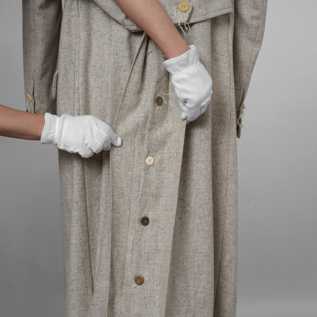 ARCHIVIO J.M. Ribot アルキビオ J.M. リボット / 新品 24AW LIFT代官山 別注 REVER UP COAT ウール ロング コート / size 46 (LIGHT HERRINGBONE)