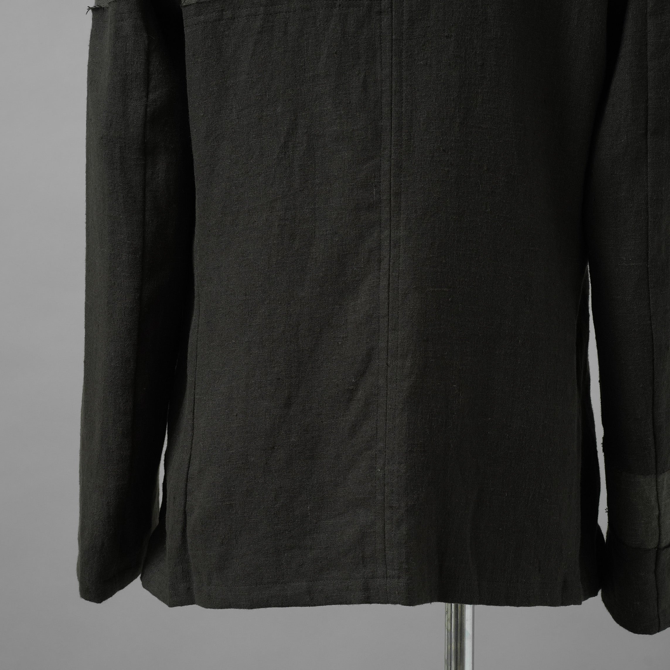 bajra バジュラ / 美品 25AW リネンキャンバス両面起毛テーラード ジャケット / 159BJ03 / size 3 (BLACK×KAHKI)