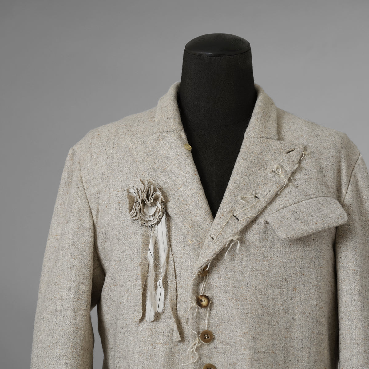 ARCHIVIO J.M. Ribot アルキビオ J.M. リボット / 新品 24AW LIFT代官山 別注 REVER UP COAT ウール ロング コート / size 46 (LIGHT HERRINGBONE)