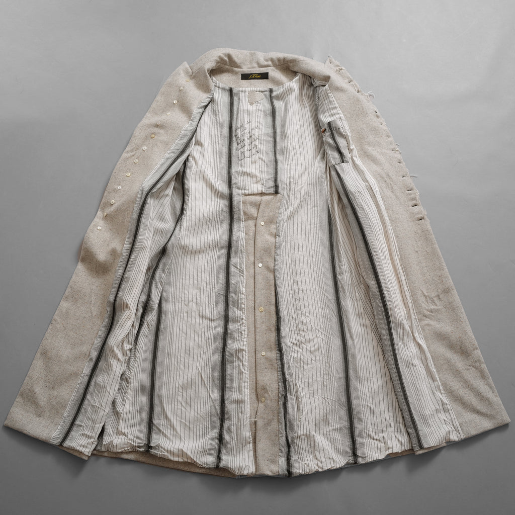 ARCHIVIO J.M. Ribot アルキビオ J.M. リボット / 新品 24AW LIFT代官山 別注 REVER UP COAT ウール ロング コート / size 46 (LIGHT HERRINGBONE)