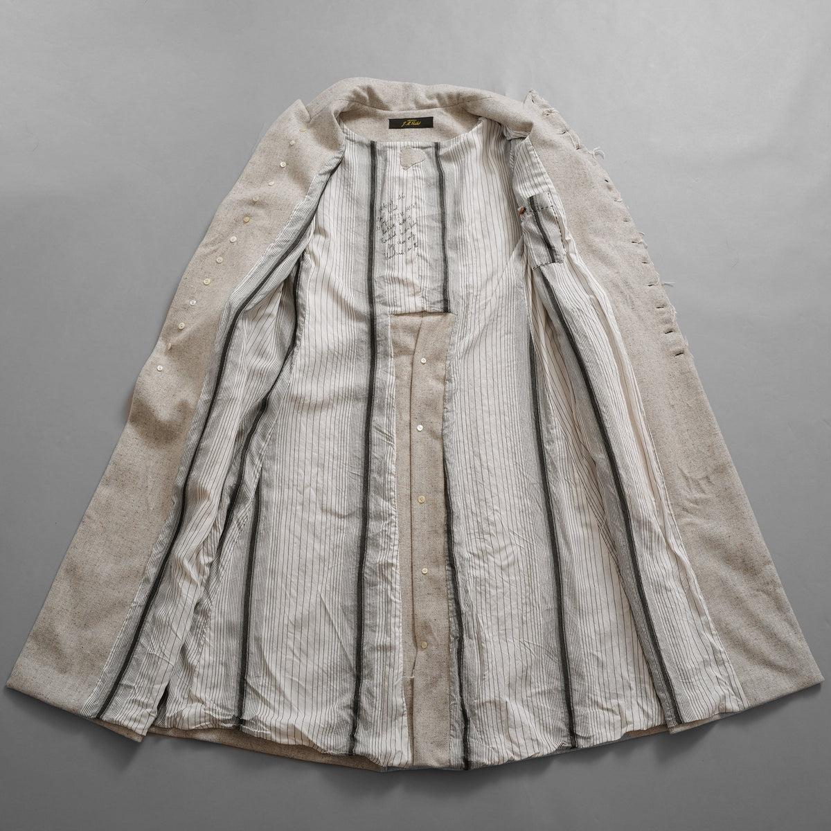 ARCHIVIO J.M. Ribot アルキビオ J.M. リボット / 新品 24AW LIFT代官山 別注 REVER UP COAT ウール ロング コート / size 46 (LIGHT HERRINGBONE)