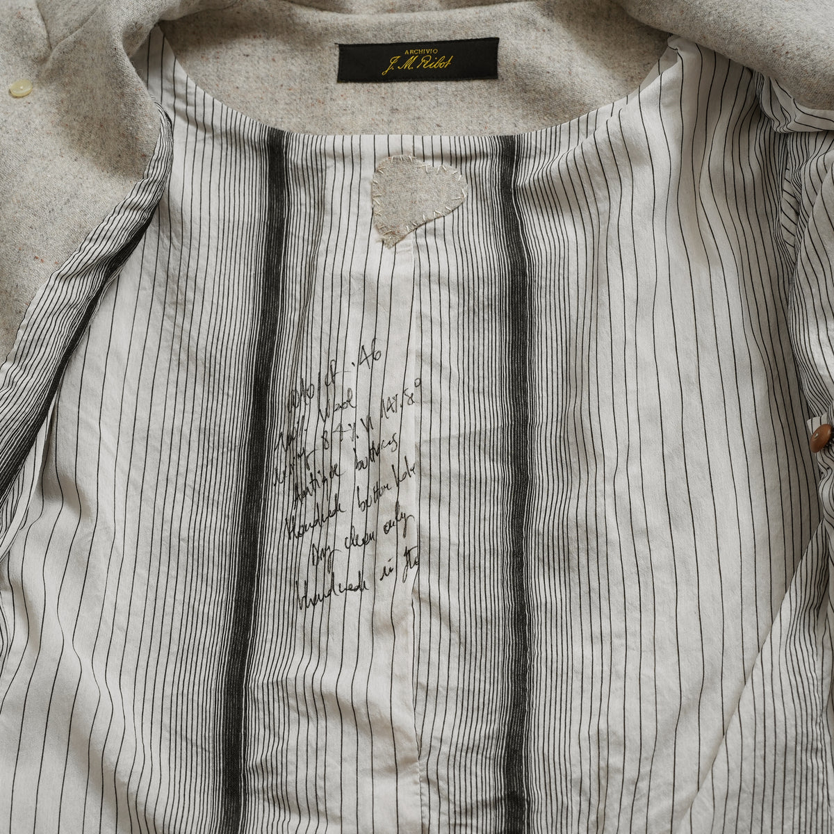 ARCHIVIO J.M. Ribot アルキビオ J.M. リボット / 新品 24AW LIFT代官山 別注 REVER UP COAT ウール ロング コート / size 46 (LIGHT HERRINGBONE)