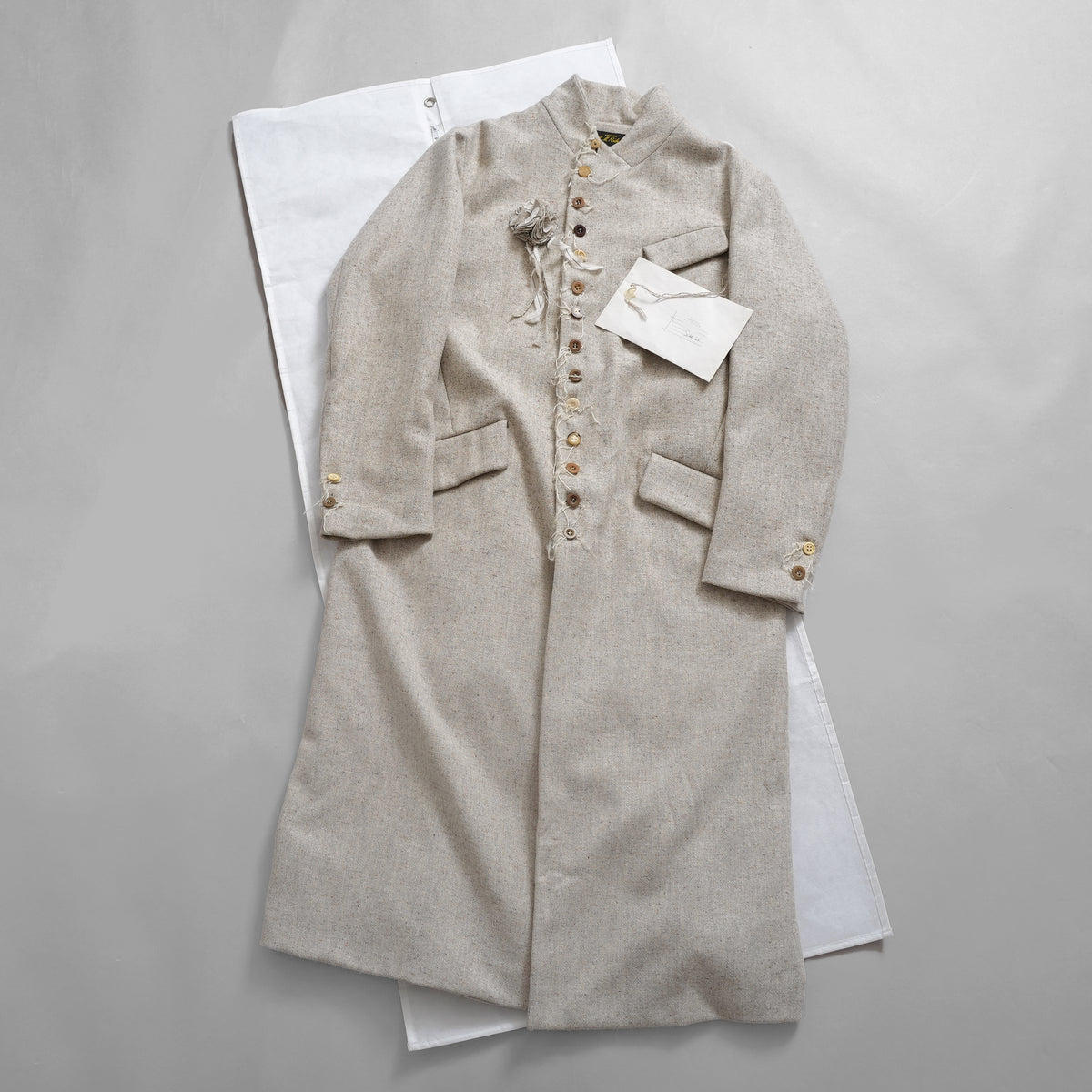 ARCHIVIO J.M. Ribot アルキビオ J.M. リボット / 新品 24AW LIFT代官山 別注 REVER UP COAT ウール ロング コート / size 46 (LIGHT HERRINGBONE)