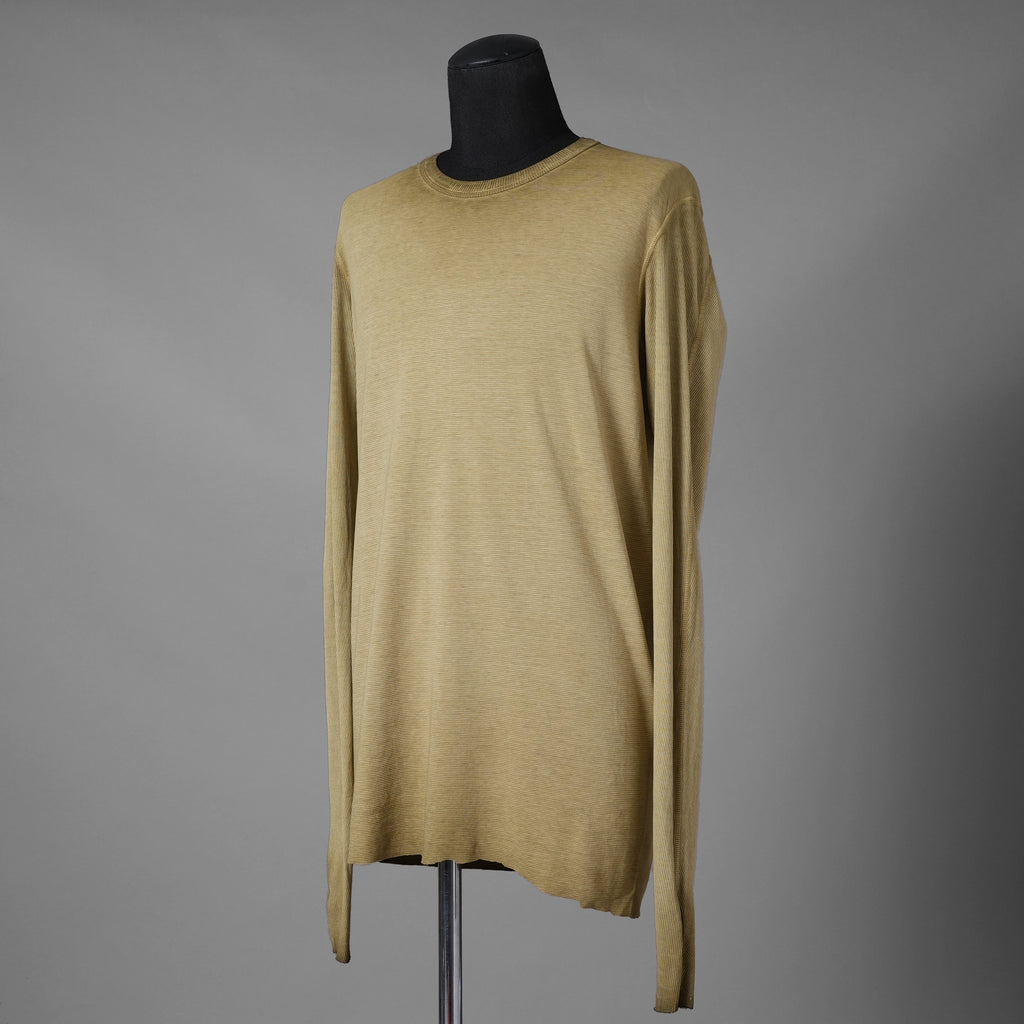 BORIS BIDJAN SABERI ボリスビジャンサベリ / 24SS 美品 LS1.2 RF Long Sleeve T-Shirt 細リブ編み 長袖Tシャツ / size S (YELLOW) 352162-in-ue