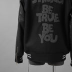 mastermind JAPAN マスターマインドジャパン ジャケット / 美品 22AW BE STRONG カシミアファー / フード付きスタジアムジャンパー / ジャケット / MW21S07-BL007-101 / size S (BLACK)