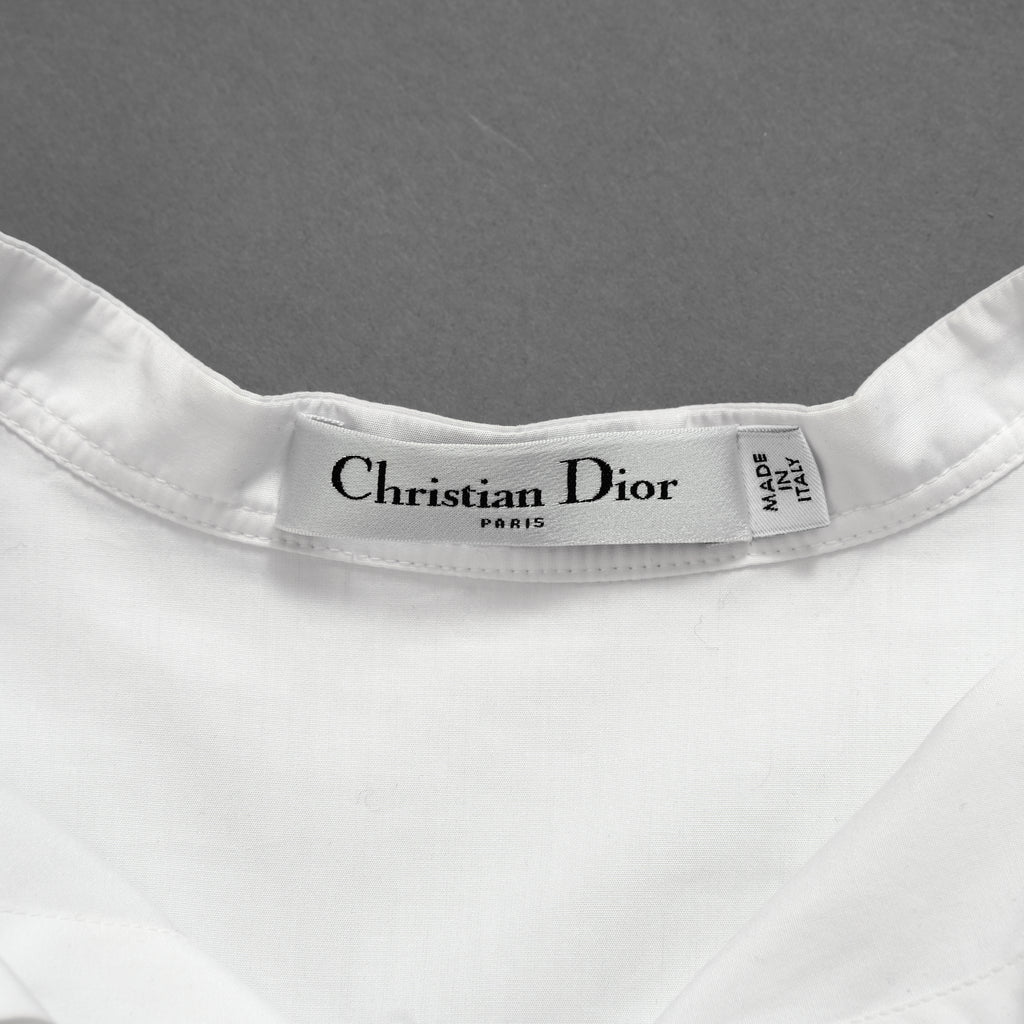 Christian Dior クリスチャンディオール / 25年 カプセルコレクション Bee刺繍 ディオリビエラ ロングブラウス / 841B54A3356 / size 40 (WHITE) レディース