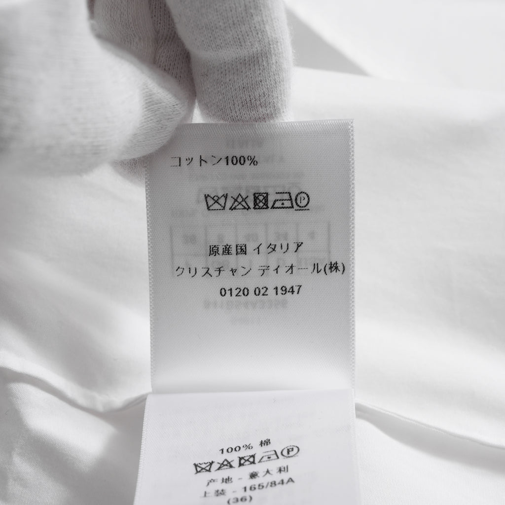 Christian Dior クリスチャンディオール / 25年 カプセルコレクション Bee刺繍 ディオリビエラ ロングブラウス / 841B54A3356 / size 40 (WHITE) レディース