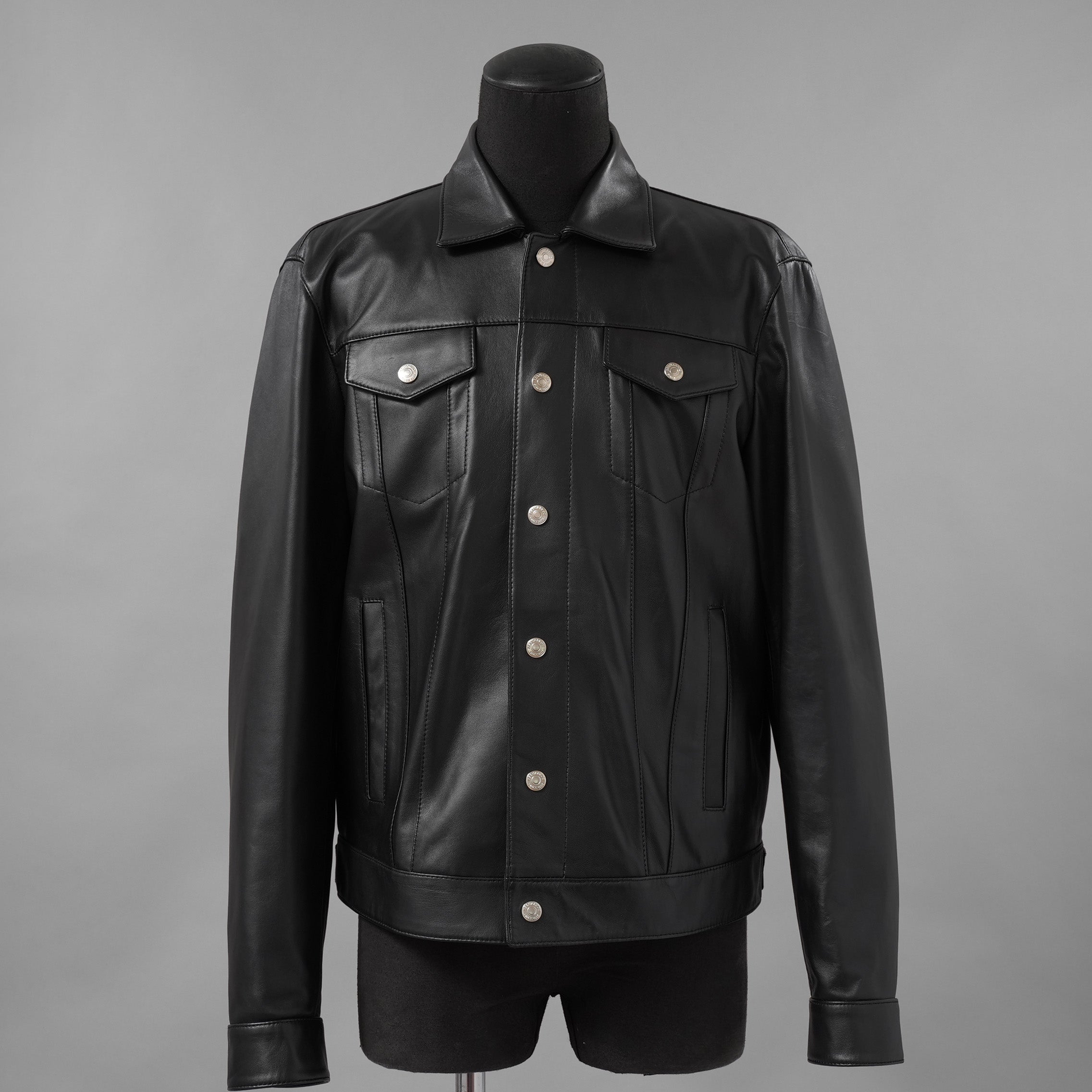 Dsquared2 ディースクエアード / 美品 24AW レザー Dan Fit トラッカージャケット / S74AM1351SY1491 / size 48 (BLACK)