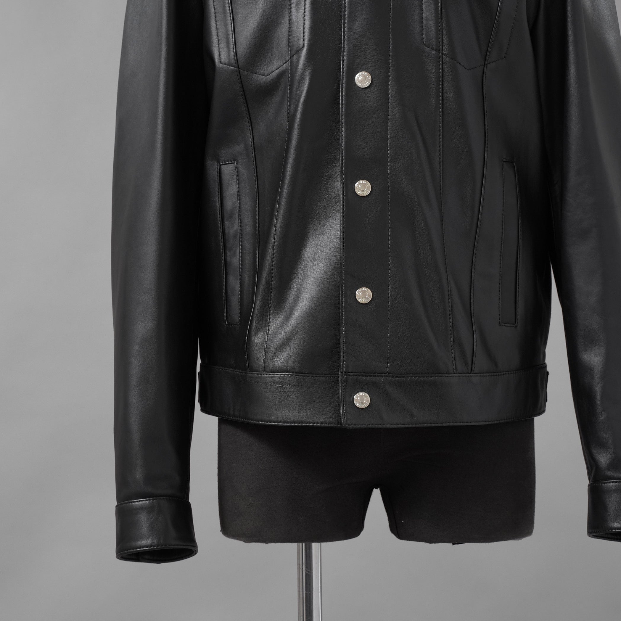 Dsquared2 ディースクエアード / 美品 24AW レザー Dan Fit トラッカージャケット / S74AM1351SY1491 / size 48 (BLACK)