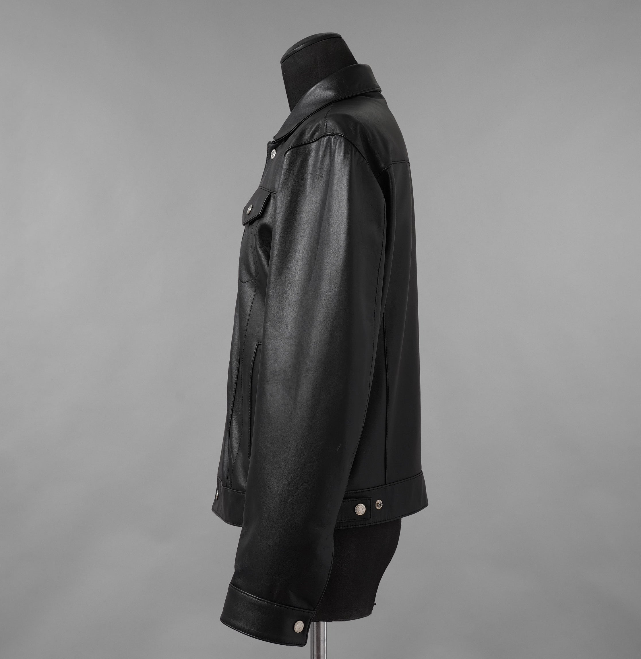 Dsquared2 ディースクエアード / 美品 24AW レザー Dan Fit トラッカージャケット / S74AM1351SY1491 / size 48 (BLACK)