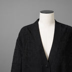 FENDI フェンディ / 美品 21SS FFロゴ ズッカ柄 パイルニット カーディガン / FZC845 AEEI / size 40 (BLACK) レディース