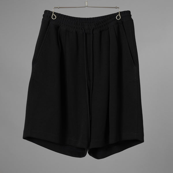N/07 エヌゼロナナ / 美品 25AW 2TUCKS EASY SHORTS RIBBED CARDBOARD KNIT JERSEY ショートパンツ / L0-PT-011 / size ONE SIZE (BLACK)  352163-uen