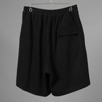 N/07 エヌゼロナナ / 美品 25AW 2TUCKS EASY SHORTS RIBBED CARDBOARD KNIT JERSEY ショートパンツ / L0-PT-011 / size ONE SIZE (BLACK)  352163-uen