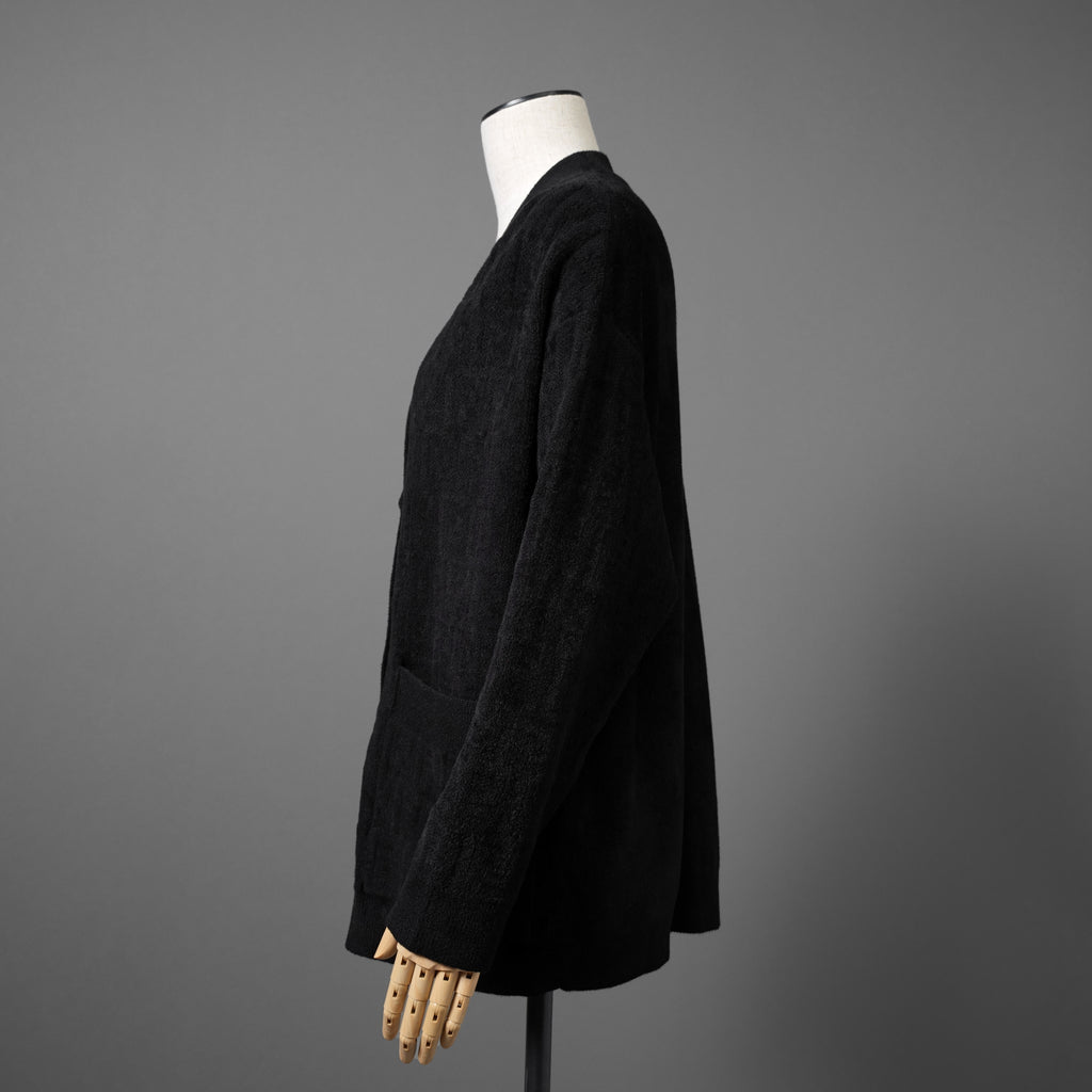 FENDI フェンディ / 美品 21SS FFロゴ ズッカ柄 パイルニット カーディガン / FZC845 AEEI / size 40 (BLACK) レディース