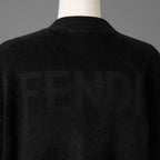 FENDI フェンディ / 美品 21SS FFロゴ ズッカ柄 パイルニット カーディガン / FZC845 AEEI / size 40 (BLACK) レディース