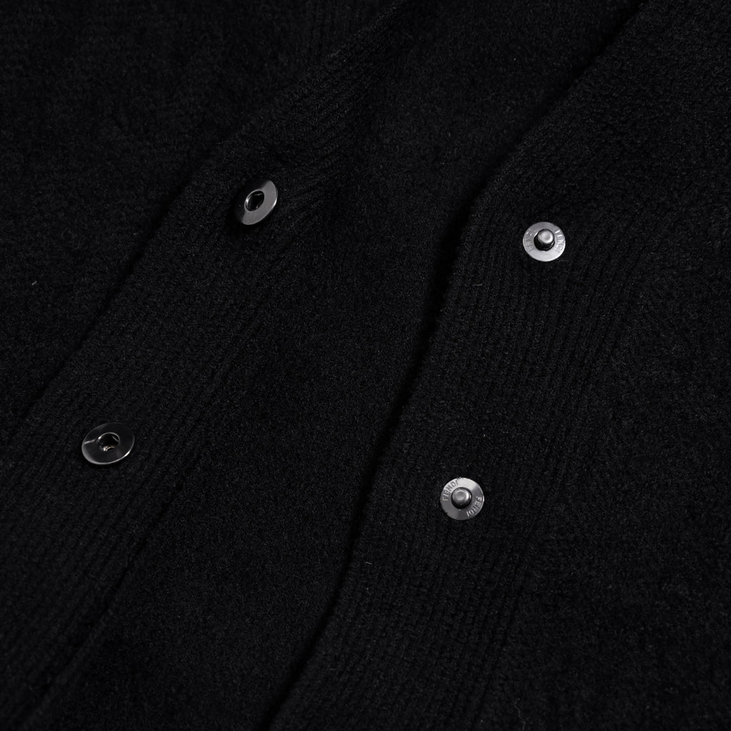 FENDI フェンディ / 美品 21SS FFロゴ ズッカ柄 パイルニット カーディガン / FZC845 AEEI / size 40 (BLACK) レディース