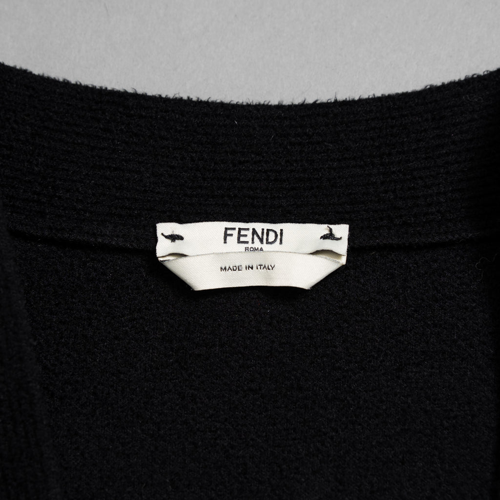 FENDI フェンディ / 美品 21SS FFロゴ ズッカ柄 パイルニット カーディガン / FZC845 AEEI / size 40 (BLACK) レディース