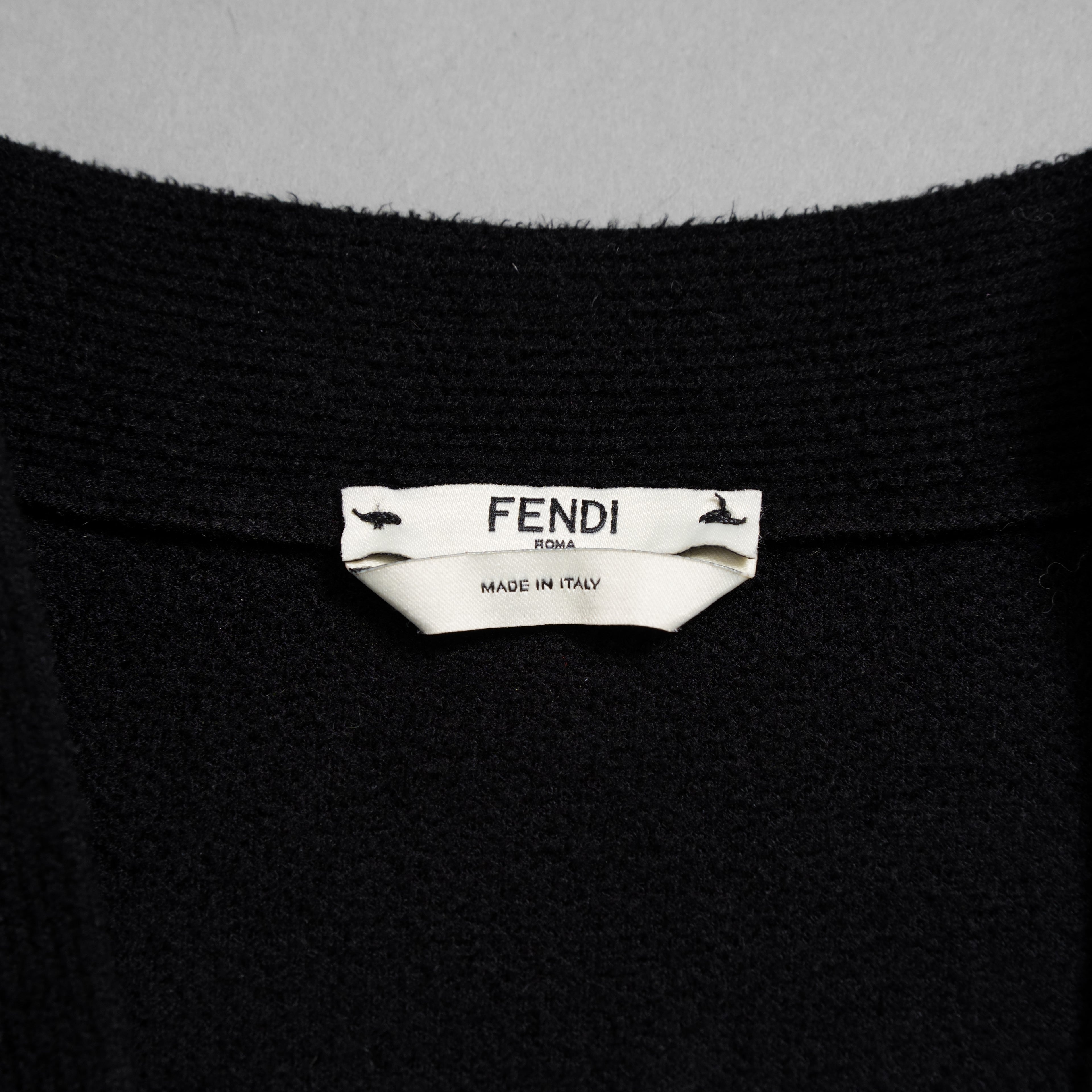 FENDI フェンディ / 美品 21SS FFロゴ ズッカ柄 パイルニット カーディガン / FZC845 AEEI / size 40 (BLACK) レディース