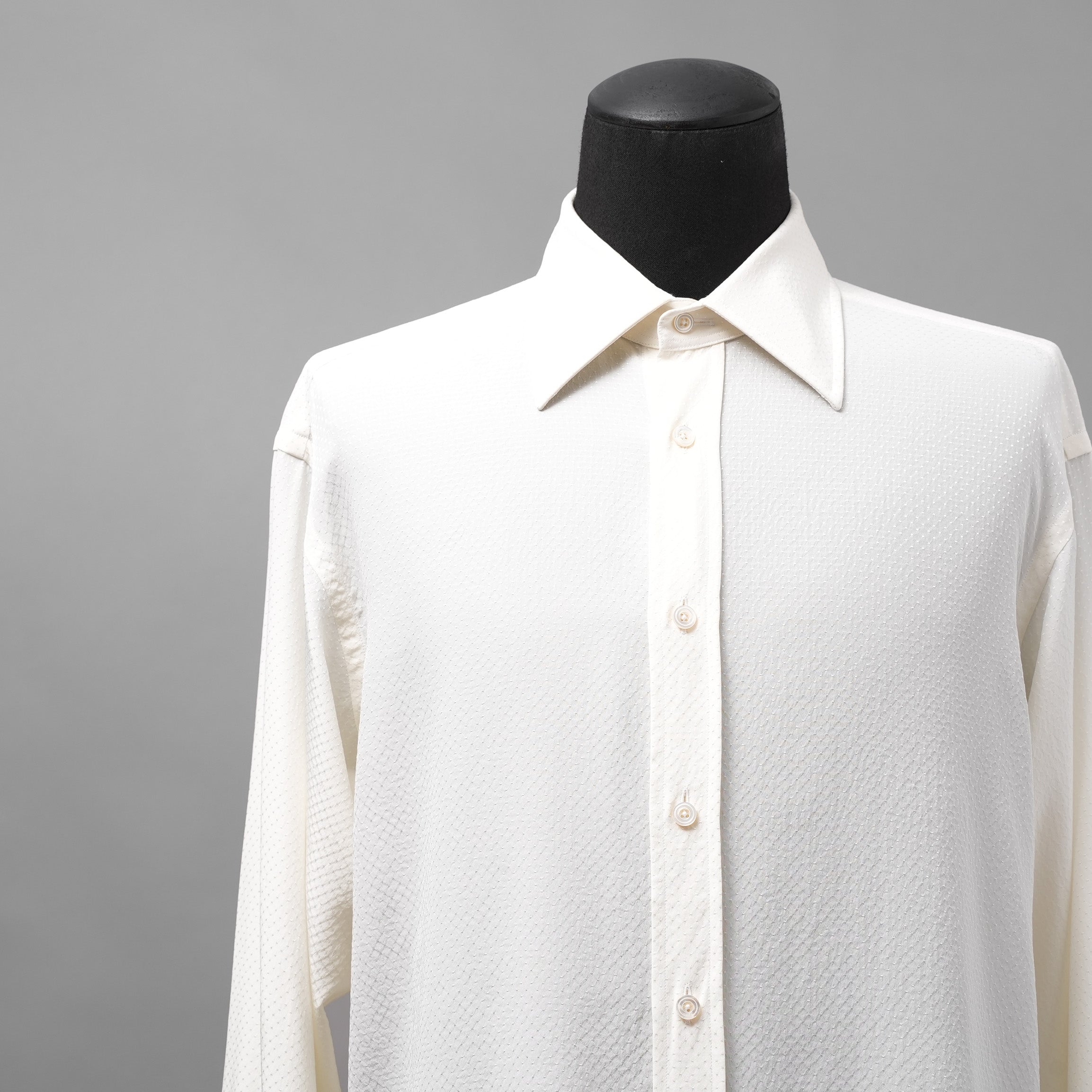 TOM FORD トム フォード / White Dotted Dress Shirt 長袖シャツ / 4FT390 / size 40 (IVORY)