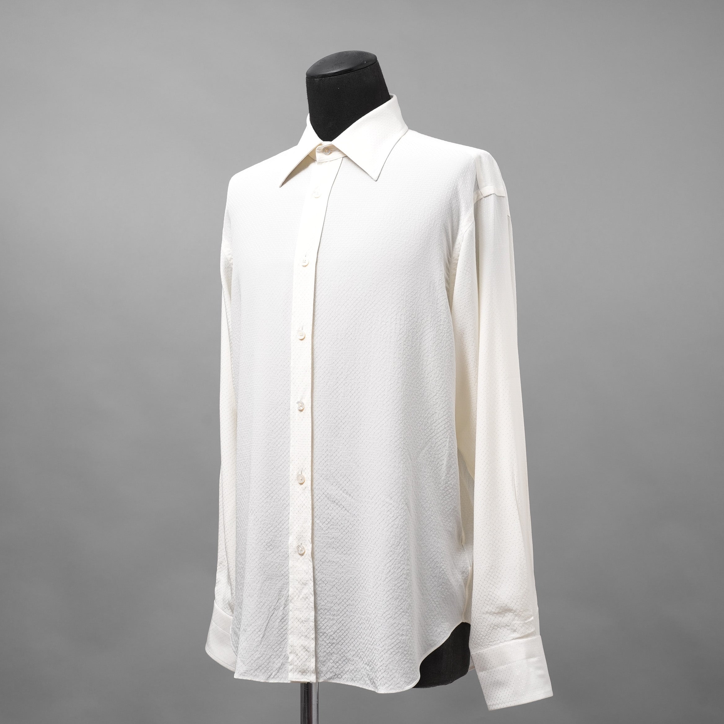 TOM FORD トム フォード / White Dotted Dress Shirt 長袖シャツ / 4FT390 / size 40 (IVORY)