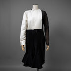 sacai サカイ / 23AW 美品 ウール×ポリエステル ワンピース / 23-06951 / size 1 (BLACK×WHITE）レディース