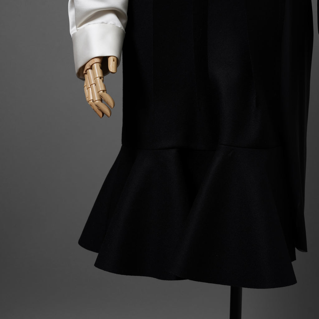 sacai サカイ / 23AW 美品 ウール×ポリエステル ワンピース / 23-06951 / size 1 (BLACK×WHITE）レディース