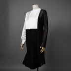 sacai サカイ / 23AW 美品 ウール×ポリエステル ワンピース / 23-06951 / size 1 (BLACK×WHITE）レディース