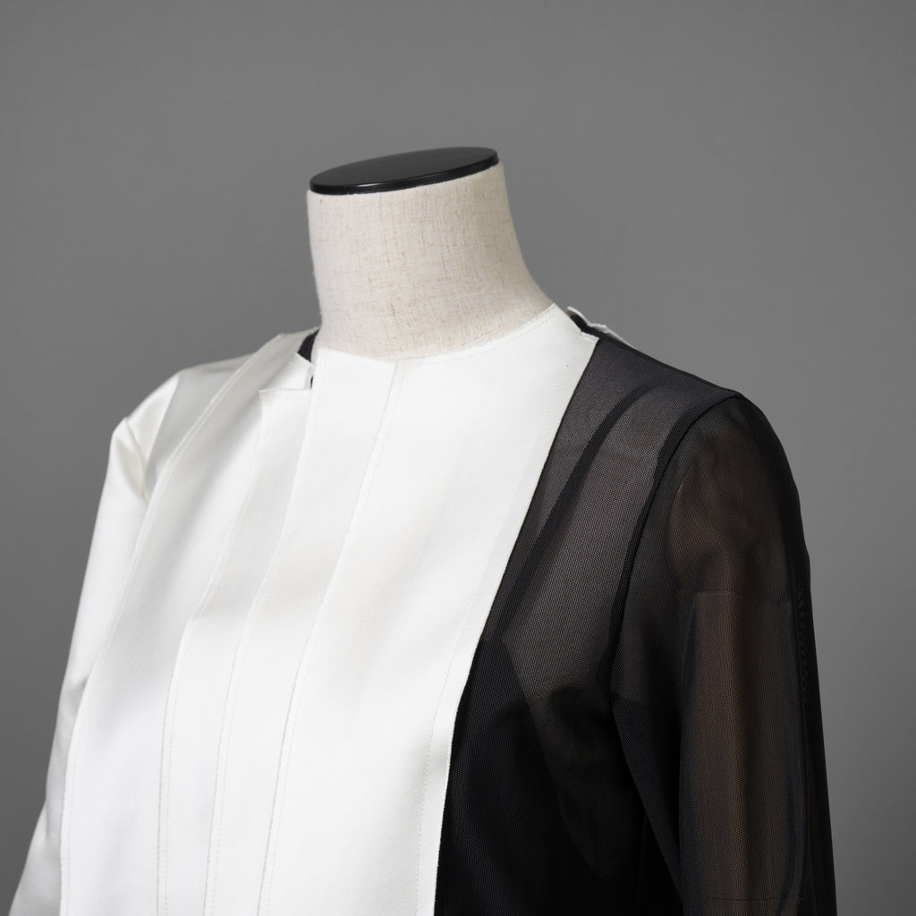 sacai サカイ / 23AW 美品 ウール×ポリエステル ワンピース / 23-06951 / size 1 (BLACK×WHITE）レディース