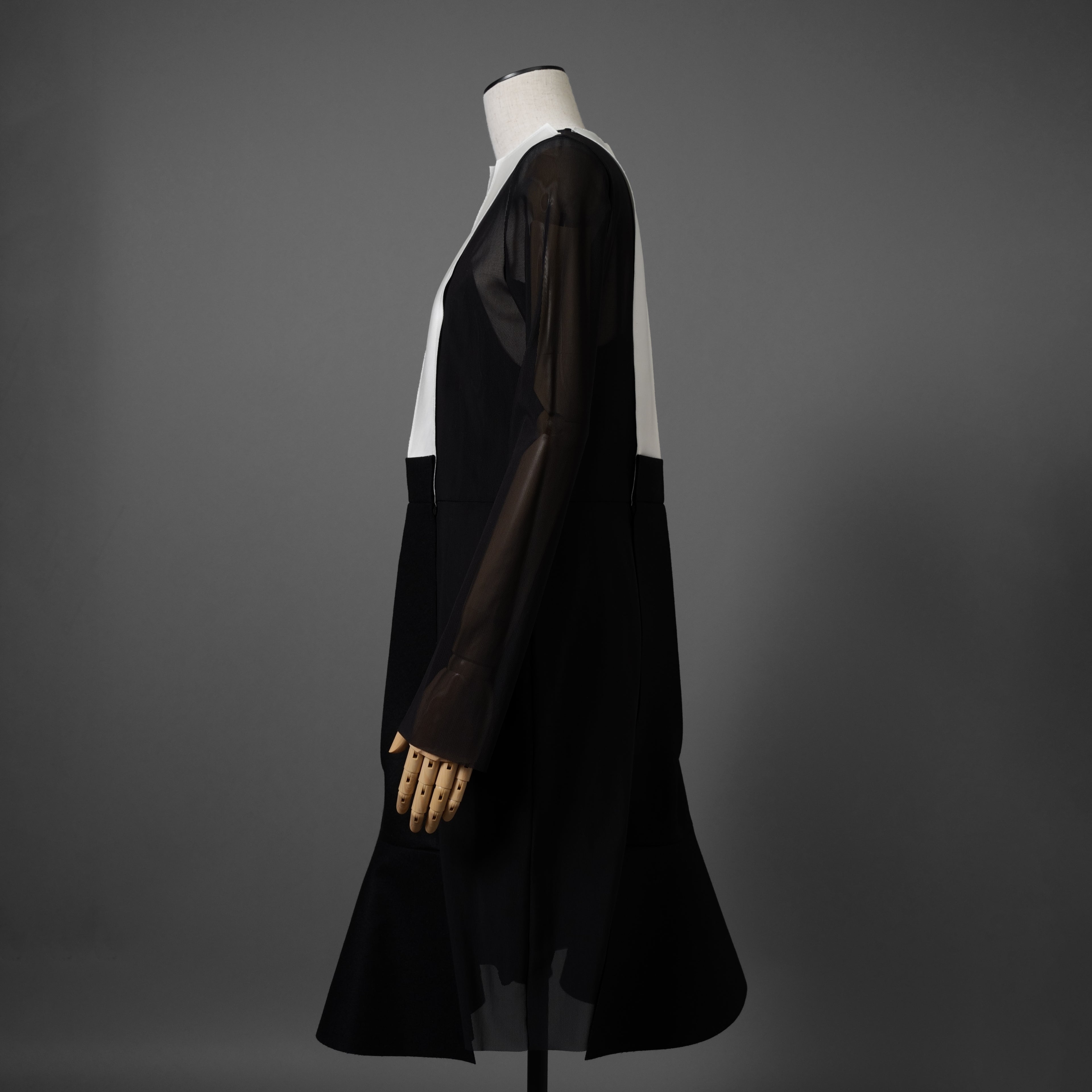 sacai サカイ / 23AW 美品 ウール×ポリエステル ワンピース / 23-06951 / size 1 (BLACK×WHITE）レディース